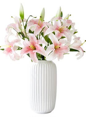 太逼真了PU仿真花百合家居装饰