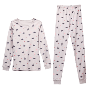 青少年纯全棉毛衫秋衣秋裤套装少女士男大童保暖内衣初中高中学生