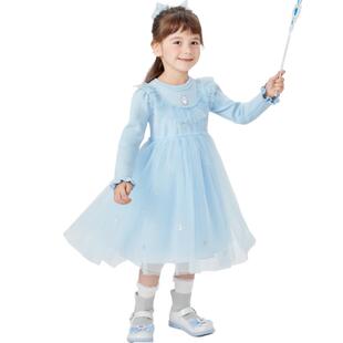 【艾莎IP】巴拉巴拉童装儿童连衣裙女童公主裙秋冬甜美精致网纱裙