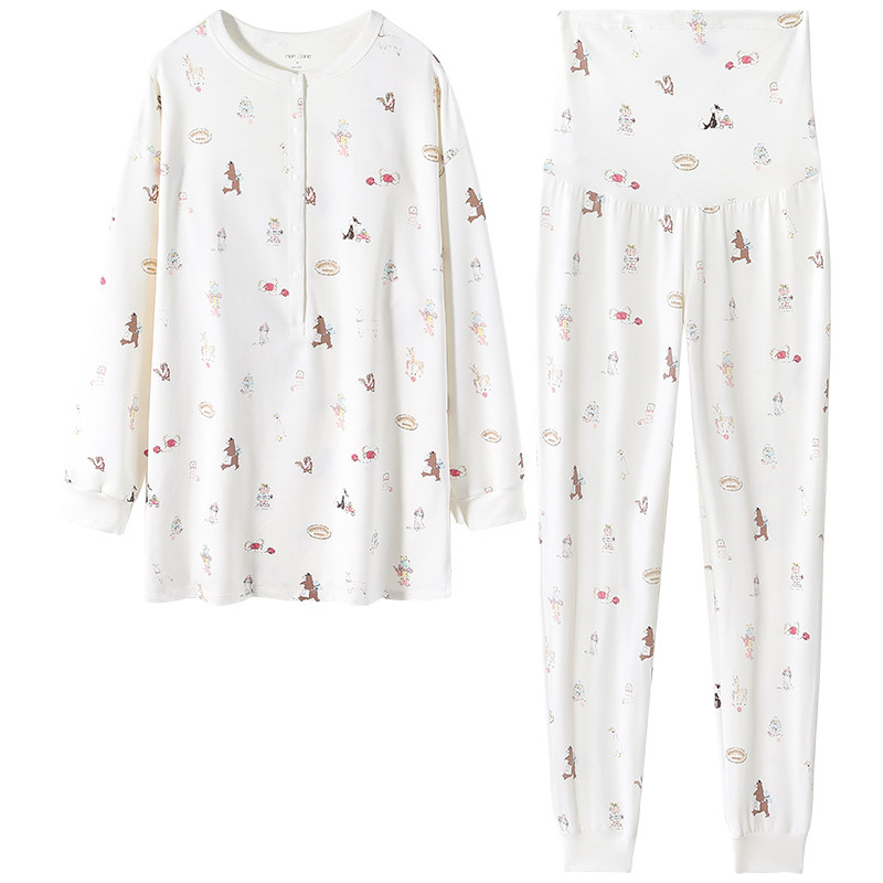 momjane月子服纯棉吸汗孕妇睡衣