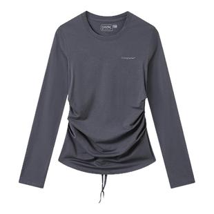 CryingCenter凉感天丝莫代尔亲肤透气绑带露腰长袖上衣普拉提瑜伽