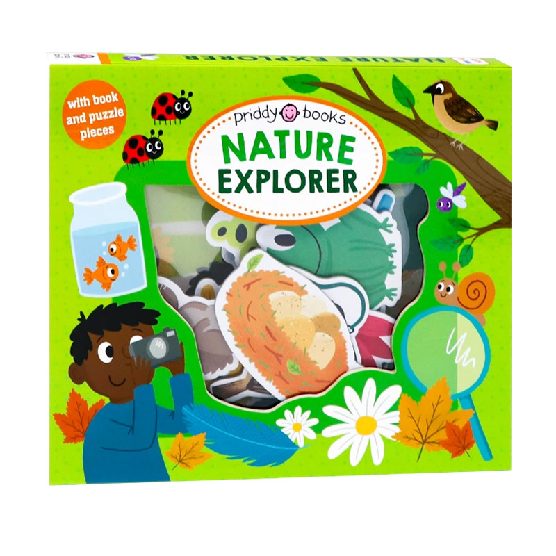 角色扮演自然探险家英文原版 Lets Pretend Nature Explorer 异形拼图纸板书 自然科普绘本 幼儿动手动脑益智游戏书 亲子早教启蒙