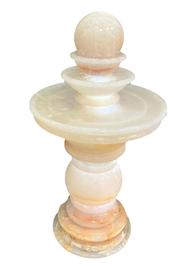 阿富汗白冰玉清透豪华流水摆件