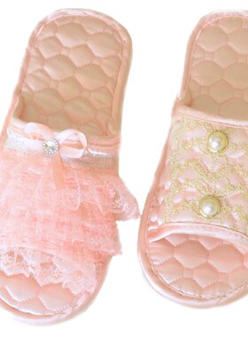 一家三口母女舒适风春夏布拖鞋