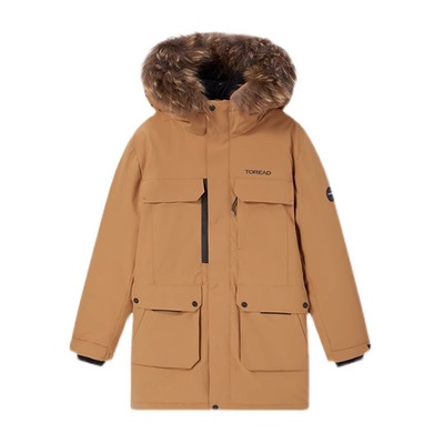 探路者中长款防风保暖男女羽绒服