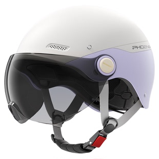 凤凰3C认证电动车头盔女四季通用电瓶冬季2025新款不压头发安全帽