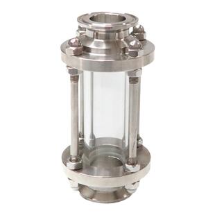 304快装管道视镜不锈钢卡箍卡盘式316快开透视管容器玻璃管视盅
