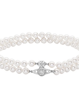 土星双层珍珠项链女款叠戴颈链