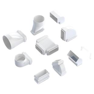 120通风方管家用顶送风方形通风管道圆变方弯头直接新风管道配件