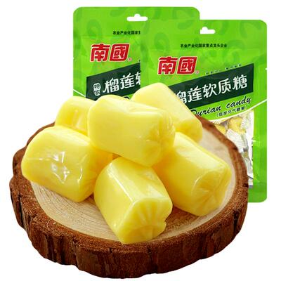 南国食品特产榴莲糖82gx2袋水果