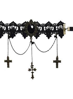 哥特十字架蕾丝手臂链女臂环臂