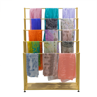 黑色围巾展示架丝巾架子服装店裤子中岛架布料浴巾披肩陈列货架子