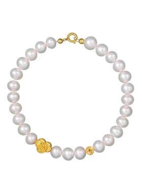 18K黄金手链天然淡水珍珠女