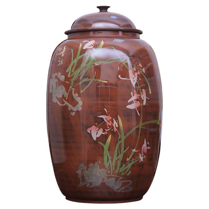 建水紫陶357克饼100饼特大茶缸