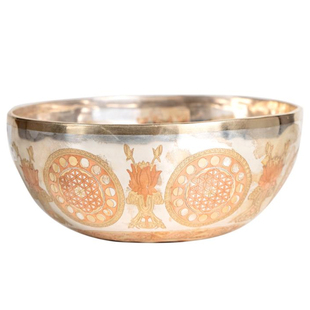 空铜颂钵银像钵尼泊尔手工满月钵铜磬瑜伽冥想钵银钵静心桌面摆件