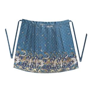 云涧山【鹤春归】原创明制仿妆花七对褶马面裙春夏新中式半身裙女