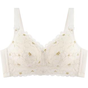 梦芭蒂大胸显小无钢圈收副乳内衣女防下垂大码全罩杯上托文胸罩