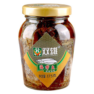 双雄海带鱼瓶装中段香辣咸酥即食拌饭下饭下酒菜深海酱香味海鲜