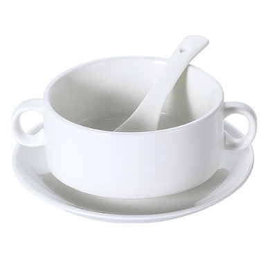 简约创意西式双耳汤碗粥碗烘焙碗