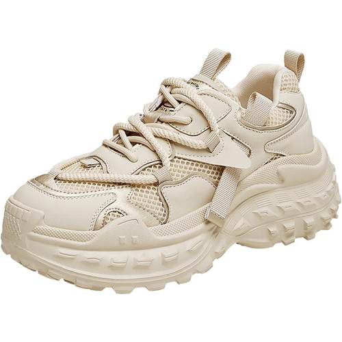 Tata他她休闲厚底老爹鞋女显瘦增高炸街运动鞋2024冬新款WZM05CM4