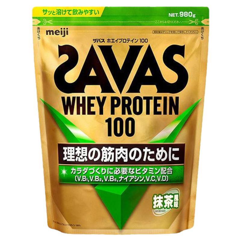日本直邮明治SAVAS 蛋白粉乳清蛋白粉增肌减重补充营养大豆蛋白粉