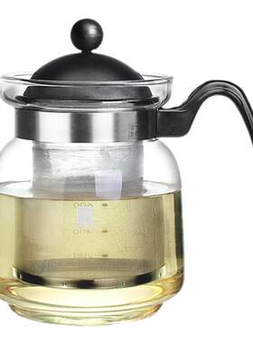 一屋窑花茶壶冲茶器 简约过滤网壶耐高温玻璃花草茶具咖啡壶031P