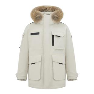 【直播间更划算】雪中飞25男士短款工装派克连帽羽绒服大毛领保暖