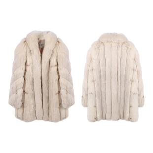 Deessesicile中古富家千金狐狸毛皮草暖绒矜贵丰盈蓬松中长款外套