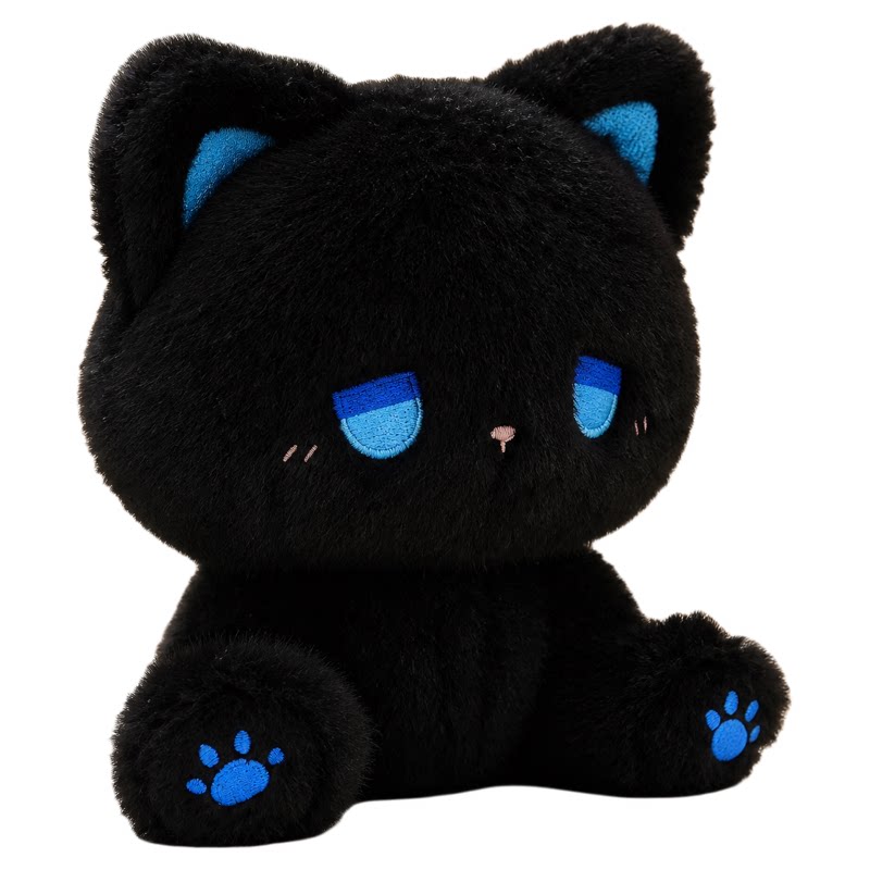 emo小猫毛绒玩偶挂件呆萌可爱异瞳黑猫公仔包包挂饰女生生日礼物