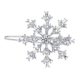 入梦s925纯银雪花发卡女刘海侧边夹子头饰轻奢个性发夹头饰礼品女