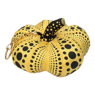 日本正版YAYOI KUSAMA草间弥生南瓜公仔钥匙扣限量波点裂纹包挂件