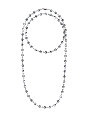 《叠影珠光》大溪地灰色长款珍珠项链女毛衣链2025新款高级感颈链