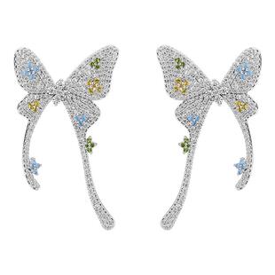 HEFANG何方奥莱何方珠宝蝴蝶花花耳环轻奢优雅灵动耳饰生日礼物