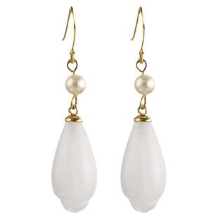 白玉兰花耳环女复古高级感古风汉服马面裙旗袍配饰新中式耳饰耳坠