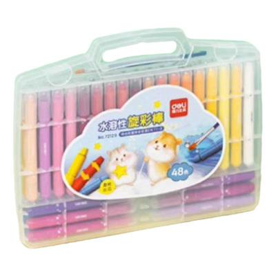 得力可水洗旋转油画棒蜡笔不脏手