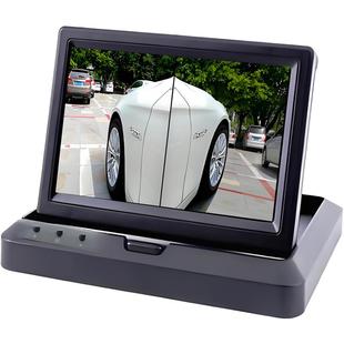 5寸双画面同显示器车载盲区高清影像汽车行车记录前后左右侧双摄