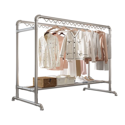 镀锌钢管晾衣架落地阳台挂衣架内室户外晾被子衣架简易双杆晾衣架