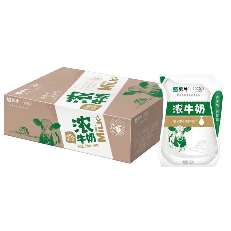 蒙牛爱克林浓牛奶200ml*16整箱