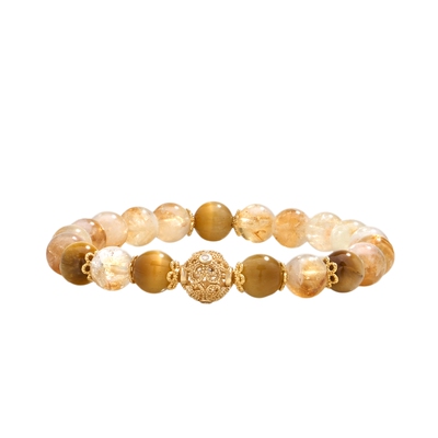 阿吉豆手链黄水晶招财转运珠手串