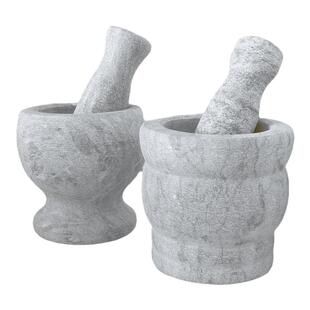 复古青石石臼捣蒜器捣药罐石盅家用辅食研磨器擂钵老式压蒜器臼子