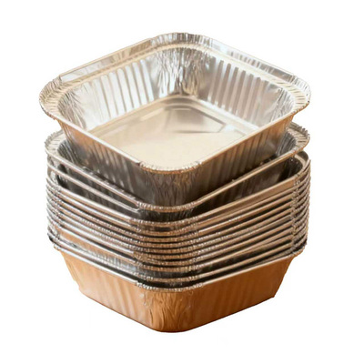 空气炸锅锡纸碗锡纸盘专用纸加厚家用烤箱方形烧烤锡纸盒6L铝箔纸