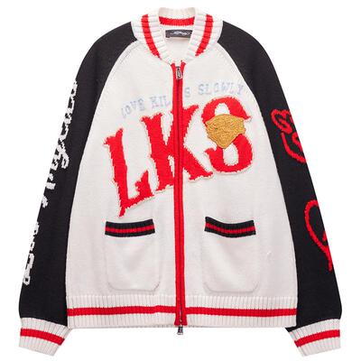 Ed Hardy埃德哈迪春季流行新款女士针织衫棒球领拉链开衫毛衣外套