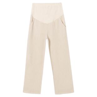 新款孕妇裤子秋冬天外穿百搭宽松加绒加厚雪尼尔孕晚期春季阔腿裤