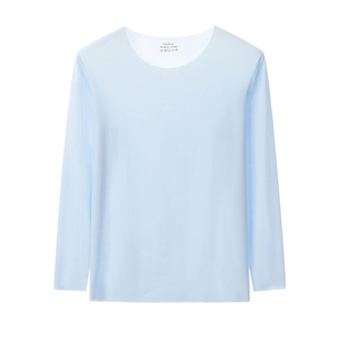 儿童莫代尔无痕打底内衣薄款男童纯白色黑色圆领打底衫女童秋上衣