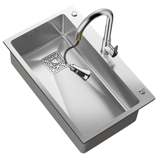 雨虹飞鱼洗菜盆304不锈钢厨房水槽大单槽台下盆加厚洗碗槽洗菜池