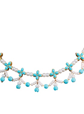 古风手工绿松石璎珞配饰