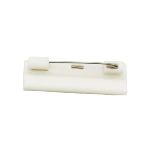 白色带背胶塑料别针工号牌胸针徽章公司单位名字可自粘贴别针配件