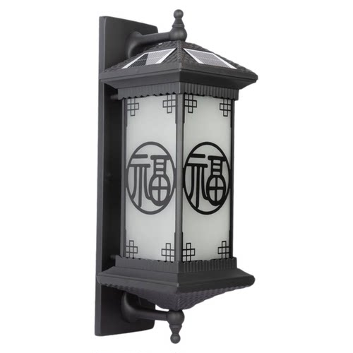 新中式太阳能壁灯防水室外阳台大门罗马柱户外别墅庭院景观灯LED