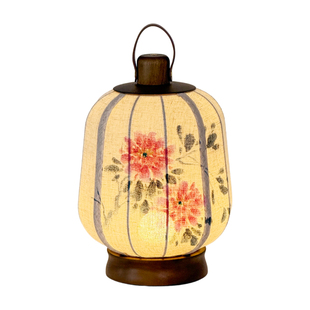 宋代美学新中式国风水墨画台灯卧室床头无线便捷布艺装饰氛围台灯