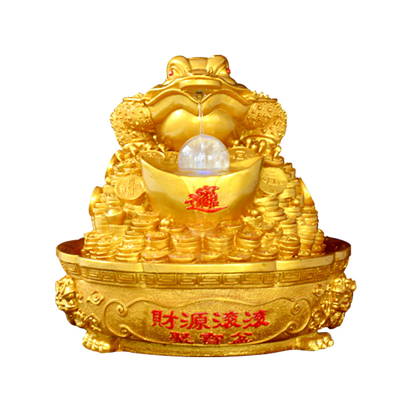 聚宝盆招财金蟾喷泉家用工艺品